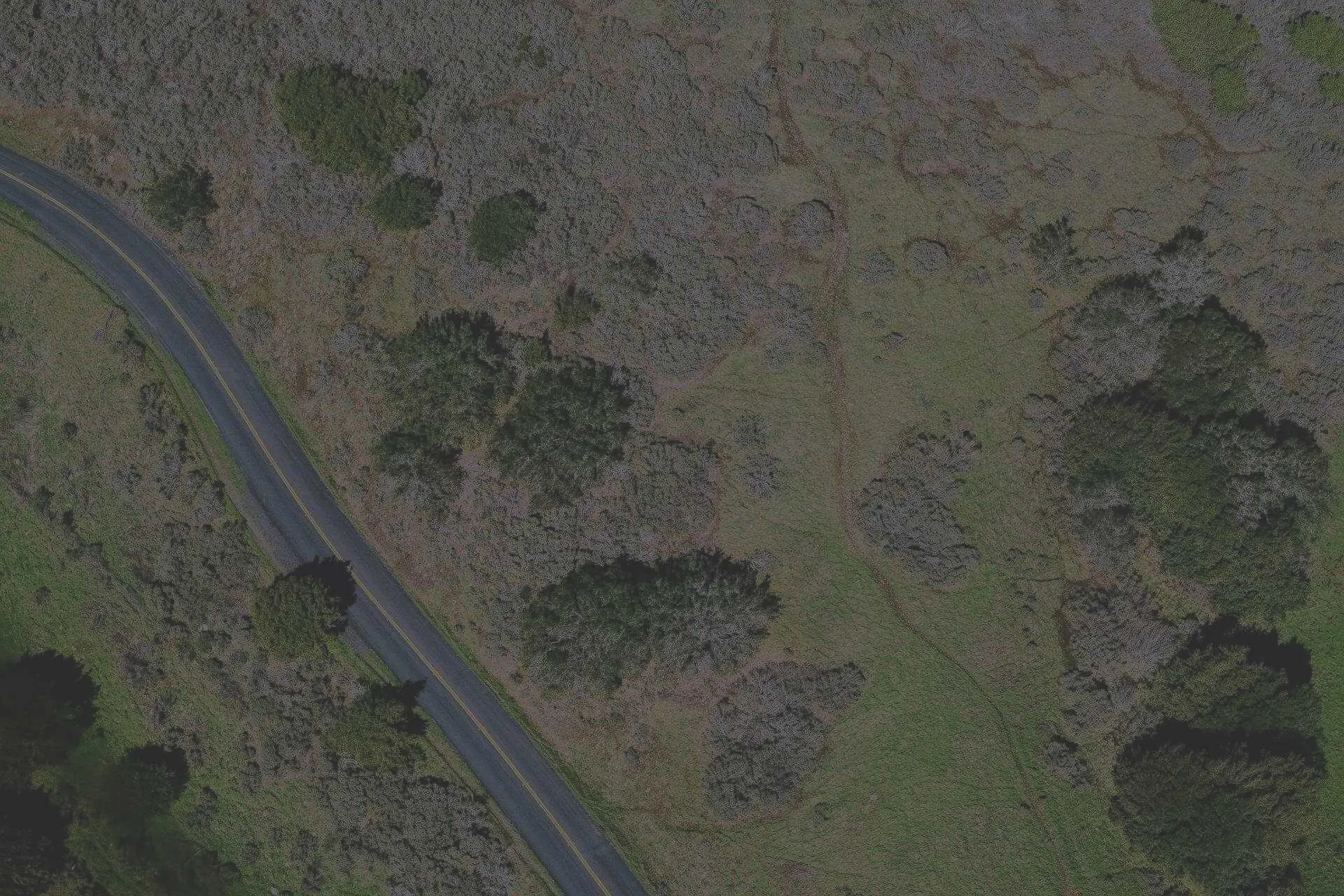 Aerial view of Appalachian land
